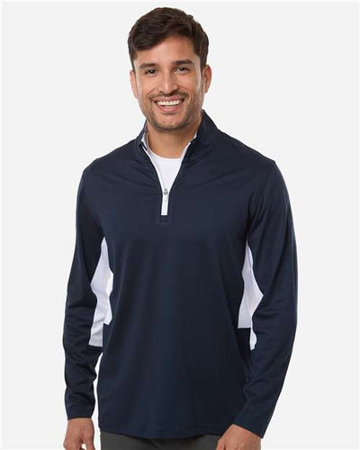 Puma Golf 628858 Men's Pure 2.0 Quarter-Zip - Deep Navy/ White Glow - model front