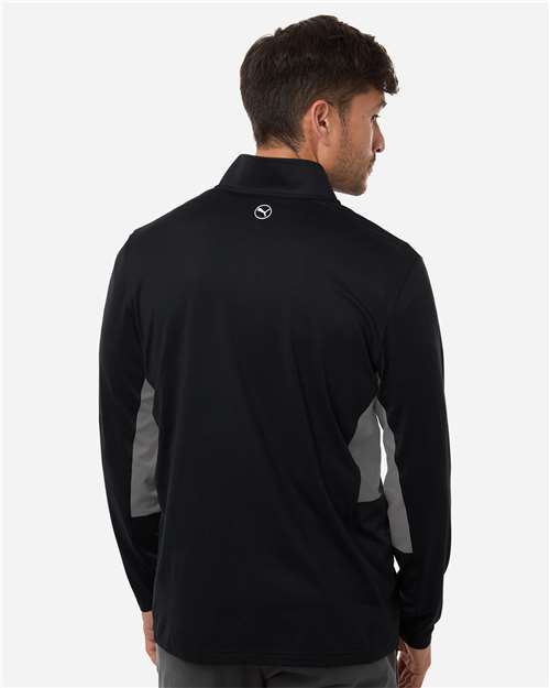 Puma Golf 628858 Men's Pure 2.0 Quarter-Zip - Puma Black/ Slate Sky - model back