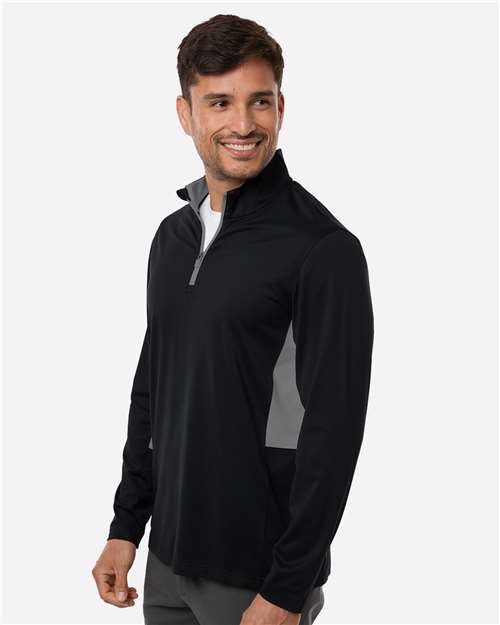 Puma Golf 628858 Men's Pure 2.0 Quarter-Zip - Puma Black/ Slate Sky - model side