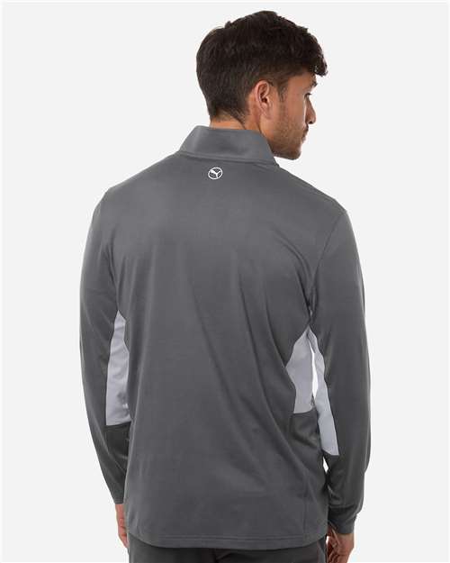 Puma Golf 628858 Men's Pure 2.0 Quarter-Zip - Slate Sky/ Ash Grey - model back