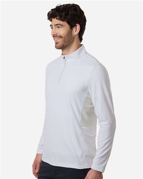 Puma Golf 628858 Men's Pure 2.0 Quarter-Zip - White Glow/ Sedate Grey - model side