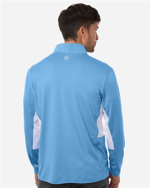 Puma Golf 628858 Men's Pure 2.0 Quarter-Zip - Team Light Blue/ White Glow - model back