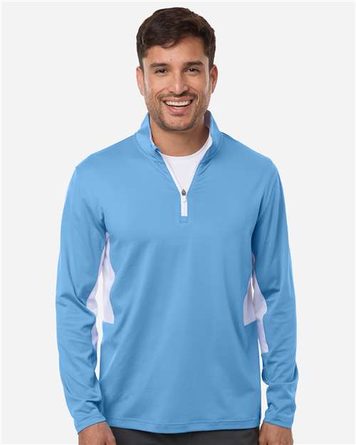 Puma Golf 628858 Men's Pure 2.0 Quarter-Zip - Team Light Blue/ White Glow - model front