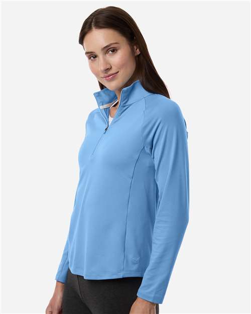 Puma Golf 629449 Women's Pure 2.0 Quarter-Zip - Team Light Blue - model side