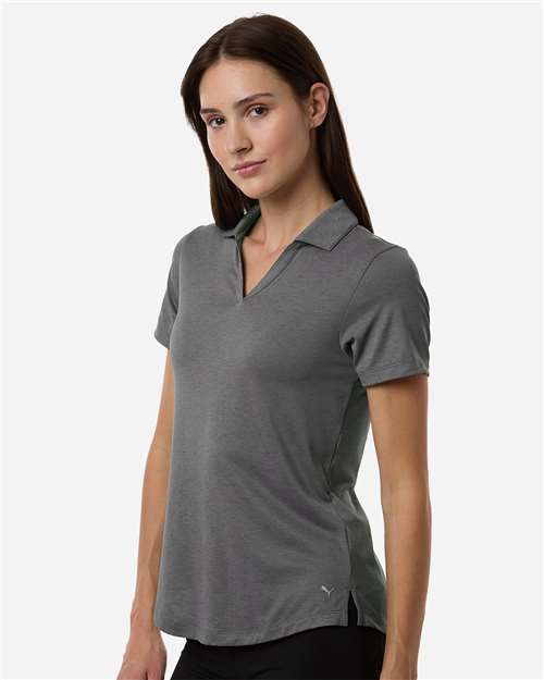Puma Golf 631051 Womens Icon Heather Polo - Slate Sky Heather - model side