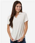 Puma Golf 631051 Womens Icon Heather Polo - Warm White Heather - model front