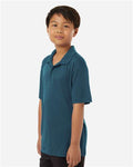 AllPro 41800Y Youth Pro-Lock Performance Polo - Atlantic Blue - model side