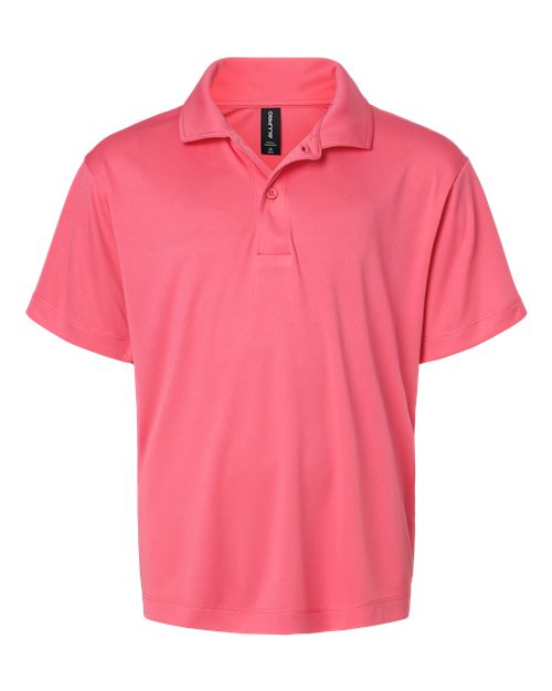 AllPro 41800Y Youth Pro-Lock Performance Polo - Bright Pink - front