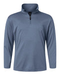 AllPro 41870Y Youth Pro-Lock Performance Quarter-Zip Pullover - Heather Navy - front