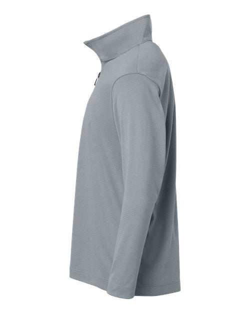 AllPro 41870Y Youth Pro-Lock Performance Quarter-Zip Pullover - Heather Steel - side
