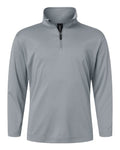 AllPro 41870Y Youth Pro-Lock Performance Quarter-Zip Pullover - Heather Steel - front