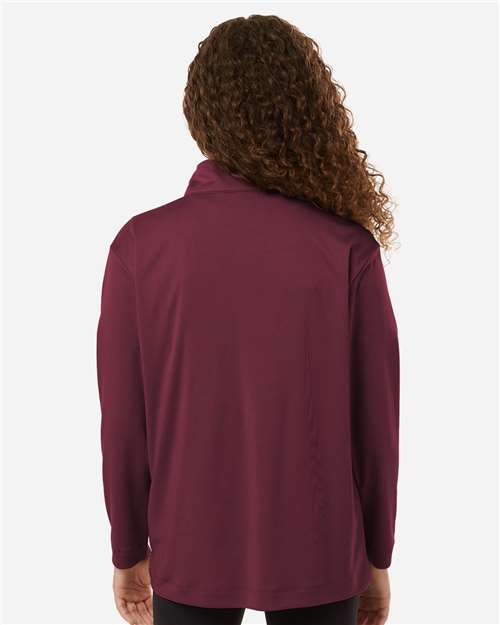 AllPro 41870Y Youth Pro-Lock Performance Quarter-Zip Pullover - Maroon - model back