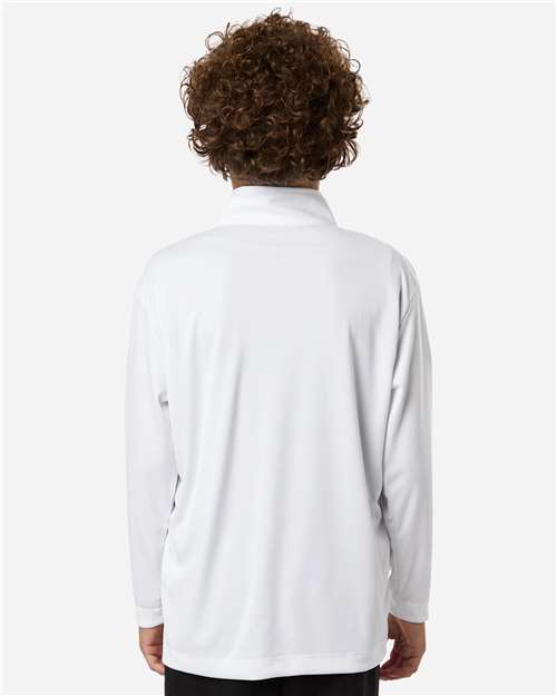 AllPro 41870Y Youth Pro-Lock Performance Quarter-Zip Pullover - White - model back