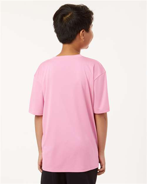AllPro 48000Y Youth Pro-Lock Performance T-Shirt - Light Pink - model back