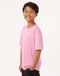 AllPro 48000Y Youth Pro-Lock Performance T-Shirt - Light Pink - model side
