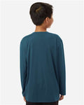 AllPro 48400Y Youth Pro-Lock Performance Long Sleeve T-Shirt - Atlantic Blue - model back