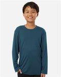 AllPro 48400Y Youth Pro-Lock Performance Long Sleeve T-Shirt - Atlantic Blue - model front