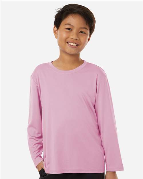 AllPro 48400Y Youth Pro-Lock Performance Long Sleeve T-Shirt - Light Pink - model front