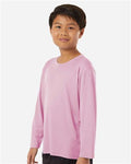 AllPro 48400Y Youth Pro-Lock Performance Long Sleeve T-Shirt - Light Pink - model side