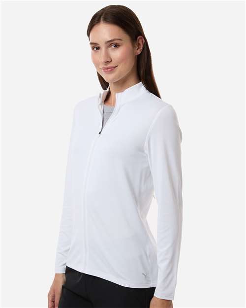 Puma Golf 631052 Women's Icon 2.0 Full-Zip - White Glow - model side