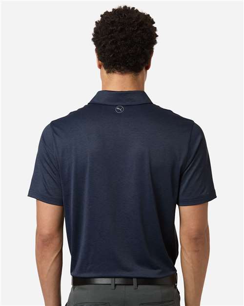 Puma Golf 631057 Men's Icon Heather Polo 2.0 - Deep Navy Heather - model back