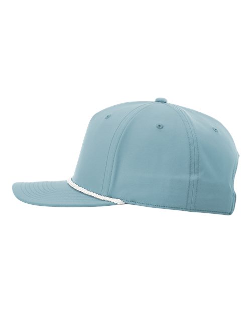 Richardson 258 Five-Panel Classic Rope Cap - Smoke Blue/ White - side