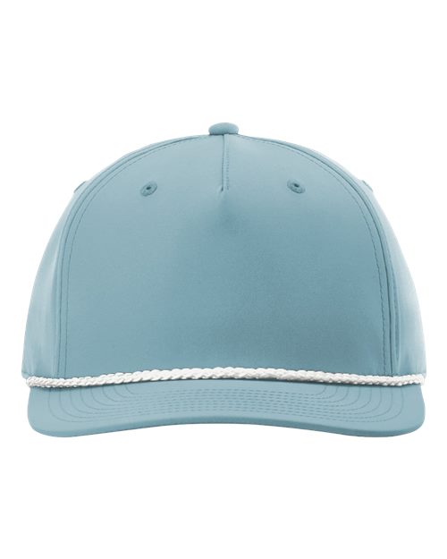 Richardson 258 Five-Panel Classic Rope Cap - Smoke Blue/ White - front