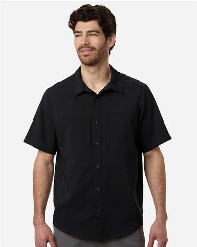 Core 365 CE520 Men's UltraUVP Shoreline Short Sleeve Staff Shirt - Black - model front