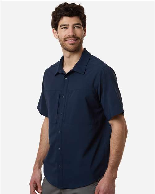 Core 365 CE520 Men's UltraUVP Shoreline Short Sleeve Staff Shirt - Classic Navy - model side