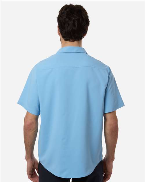 Core 365 CE520 Men's UltraUVP Shoreline Short Sleeve Staff Shirt - Columbia Blue - model back