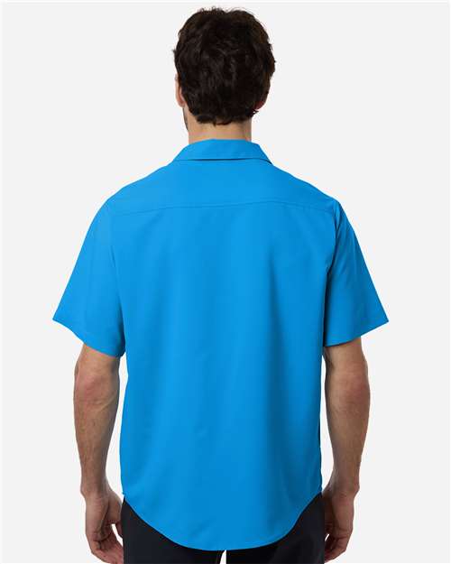 Core 365 CE520 Men's UltraUVP Shoreline Short Sleeve Staff Shirt - Electric Blue - model back