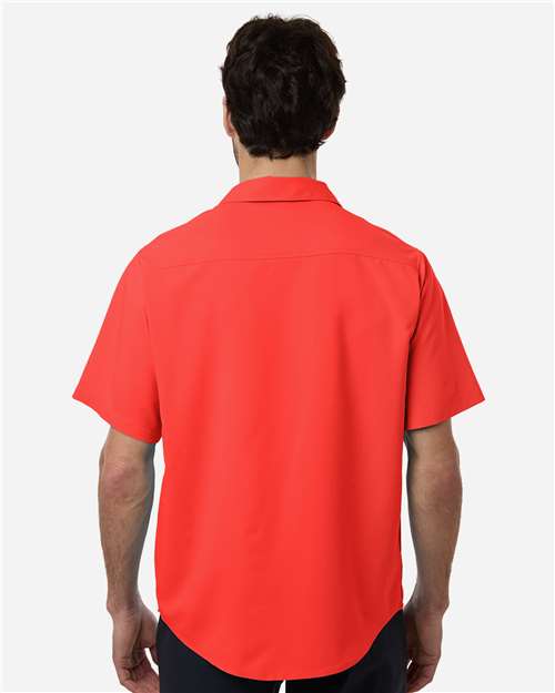 Core 365 CE520 Men's UltraUVP Shoreline Short Sleeve Staff Shirt - Marina Red - model back