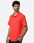 Core 365 CE520 Men's UltraUVP Shoreline Short Sleeve Staff Shirt - Marina Red - model side