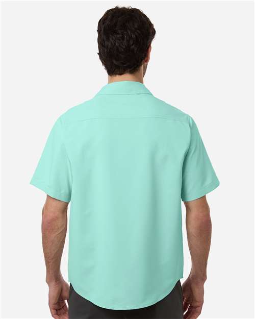 Core 365 CE520 Men's UltraUVP Shoreline Short Sleeve Staff Shirt - Sea Glass - model back