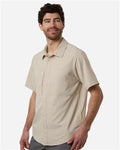 Core 365 CE520 Men's UltraUVP Shoreline Short Sleeve Staff Shirt - Stone - model side