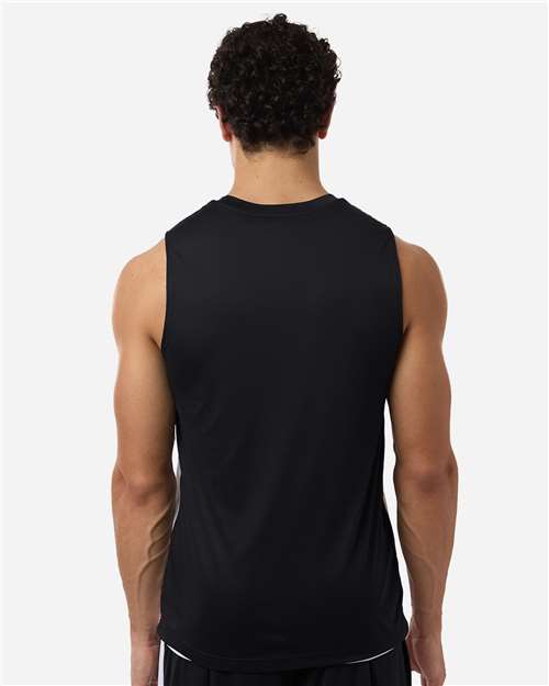 Team 365 TT115 Unisex Zone Performance Reversible Jersey - Black/ White - model back
