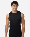 Team 365 TT115 Unisex Zone Performance Reversible Jersey - Black/ White - model front