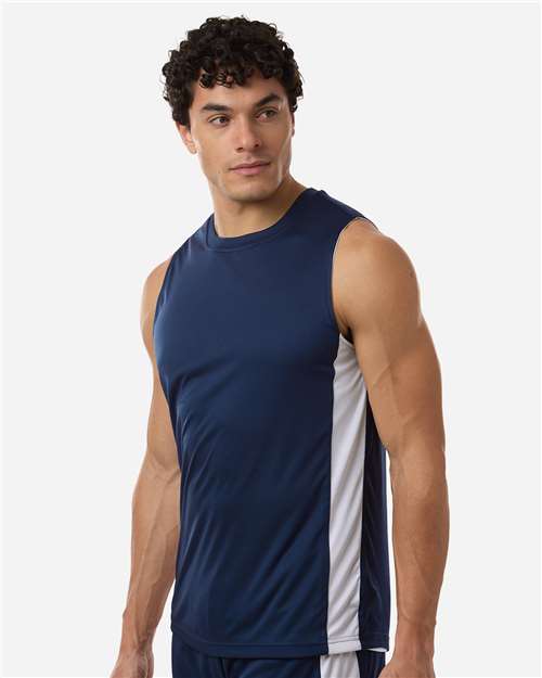 Team 365 TT115 Unisex Zone Performance Reversible Jersey - Sport Dark Navy/ White - model side