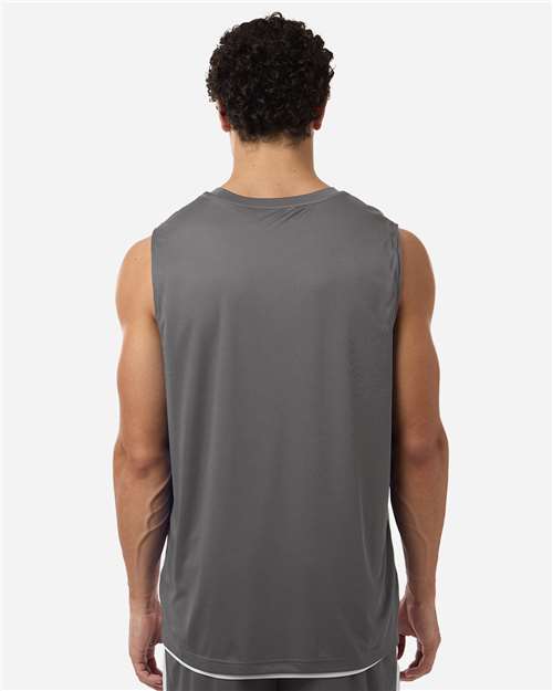 Team 365 TT115 Unisex Zone Performance Reversible Jersey - Sport Graphite/ White - model back