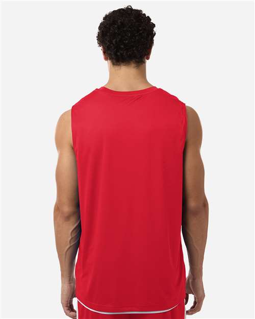 Team 365 TT115 Unisex Zone Performance Reversible Jersey - Sport Red/ White - model back