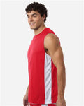 Team 365 TT115 Unisex Zone Performance Reversible Jersey - Sport Red/ White - model side