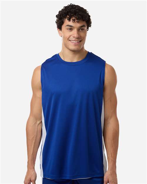 Team 365 TT115 Unisex Zone Performance Reversible Jersey - Sport Royal/ White - model front