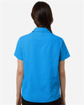 Core 365 CE520W Women's UltraUVP Shoreline Short Sleeve Staff Shirt - Electric Blue - model back
