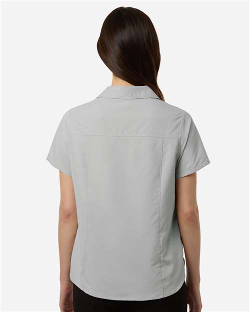 Core 365 CE520W Women's UltraUVP Shoreline Short Sleeve Staff Shirt - Platinum - model back