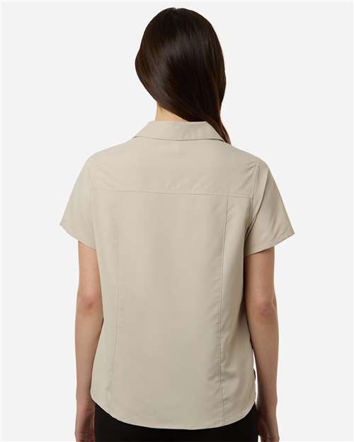 Core 365 CE520W Women's UltraUVP Shoreline Short Sleeve Staff Shirt - Stone - model back