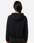 Core 365 CE520LW Women's UltraUVP Shoreline Long Sleeve Hooded Pullover - Black - model back