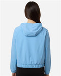 Core 365 CE520LW Women's UltraUVP Shoreline Long Sleeve Hooded Pullover - Columbia Blue - model back