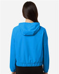 Core 365 CE520LW Women's UltraUVP Shoreline Long Sleeve Hooded Pullover - Electric Blue - model back