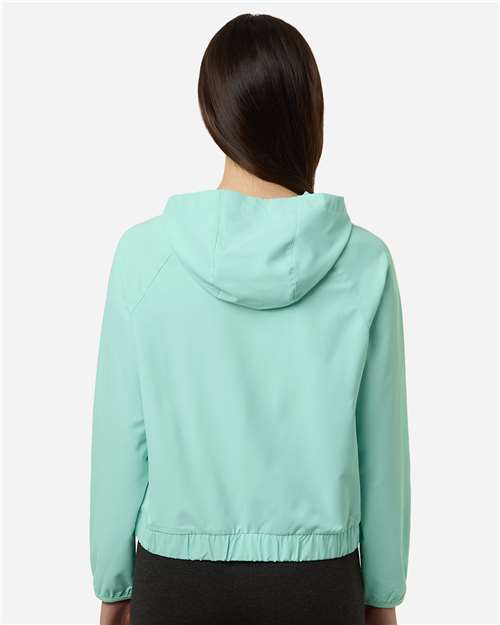 Core 365 CE520LW Women's UltraUVP Shoreline Long Sleeve Hooded Pullover - Sea Glass - model back