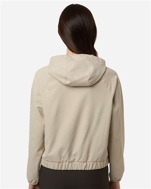 Core 365 CE520LW Women's UltraUVP Shoreline Long Sleeve Hooded Pullover - Stone - model back